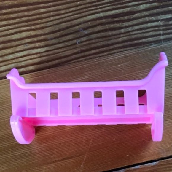 1974 Sunshine Family Pink Highchair, Bath & Cradle Toys - Picture 4 of 6